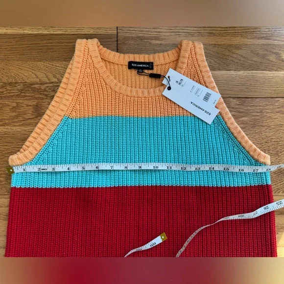 525 America Colorblock Knit Tank Top Summer Colorful Size Medium NWT - Picture 7 of 10